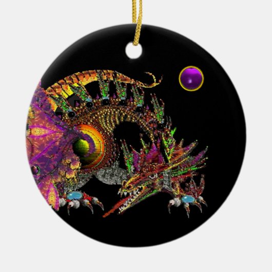 DRAGO lila Amethyst Monogramm Keramikornament (Vorne)