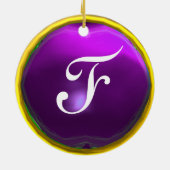 DRAGO lila Amethyst Monogramm Keramikornament (Hinten)