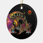 DRAGO Red Ruby Monogram Keramik Ornament (Links)
