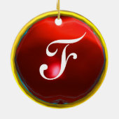 DRAGO Red Ruby Monogram Keramik Ornament (Hinten)