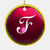 DRAGO Rosa Red Ruby Monogram Keramikornament (Hinten)