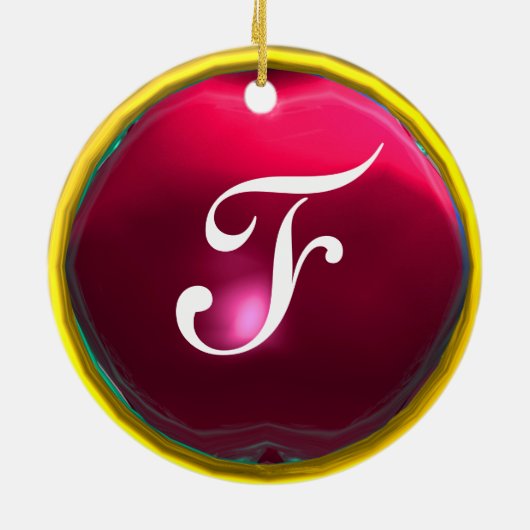 DRAGO Rosa Red Ruby Monogram Keramikornament (Hinten)