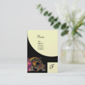 DRAGO, Schwarz, lila, metallisches Gold, Monogramm Visitenkarte (Stehend Vorderseite)