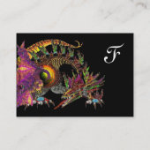 DRAGO, Schwarzweißpapier mit Monogramm, lila, Perl Visitenkarte (Rückseite)