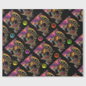 DRAGO- UND FARBSTONEN GESCHENKPAPIER (Flach)