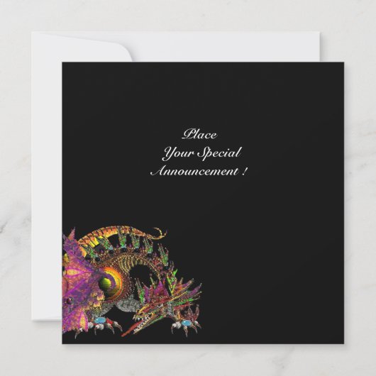 DRAGO violett lila schwarz rosa Einladung (Rückseite)