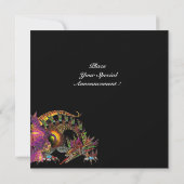 DRAGO violett lila schwarz rot Einladung (Rückseite)