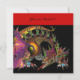 DRAGO violett lila schwarz rot Einladung