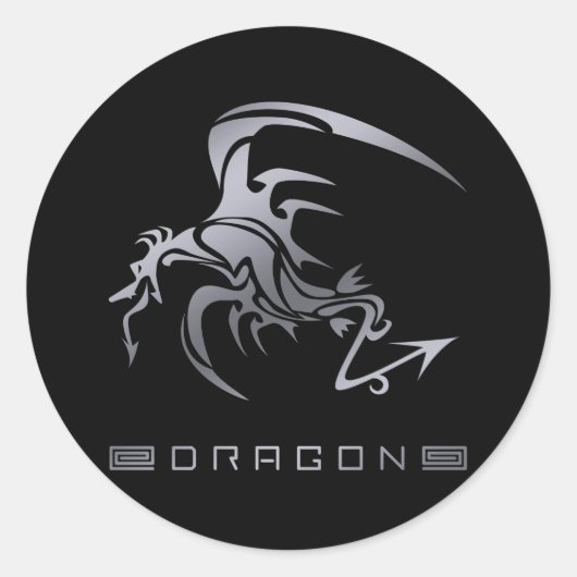DRAGON6 RUNDER AUFKLEBER (Vorderseite)