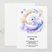 Dragon 1. Geburtstag Einladung (Vorne/Hinten)