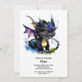 Dragon 1. Geburtstag Einladung (Vorderseite)