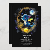 Dragon 1. Geburtstag Einladung (Vorne/Hinten)