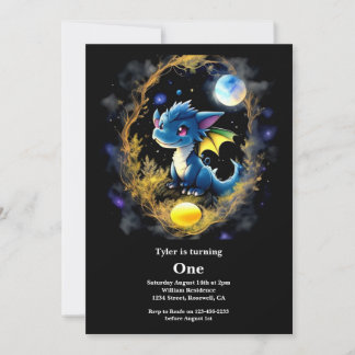 Dragon 1. Geburtstag Einladung