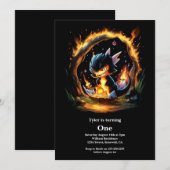 Dragon 1. Geburtstag Einladung (Vorne/Hinten)