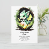 Dragon 1. Geburtstag Einladung (Stehend Vorderseite)