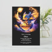 Dragon 1. Geburtstag Einladung (Stehend Vorderseite)