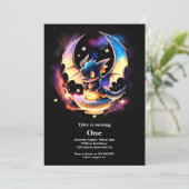 Dragon 1. Geburtstag Einladung (Stehend Vorderseite)