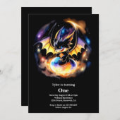 Dragon 1. Geburtstag Einladung (Vorne/Hinten)