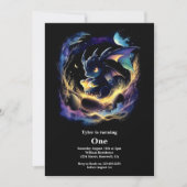 Dragon 1. Geburtstag Einladung (Vorderseite)