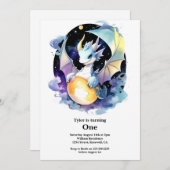 Dragon 1. Geburtstag Einladung (Vorne/Hinten)