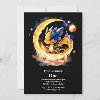 Dragon 1. Geburtstag Einladung