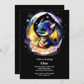 Dragon 1. Geburtstag Einladung (Vorne/Hinten)