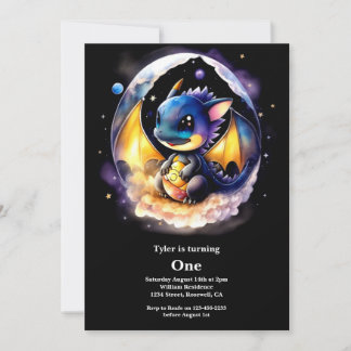 Dragon 1. Geburtstag Einladung
