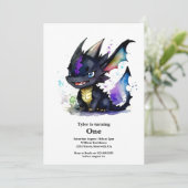 Dragon 1. Geburtstag Einladung (Stehend Vorderseite)