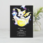 Dragon 1. Geburtstag Einladung (Stehend Vorderseite)