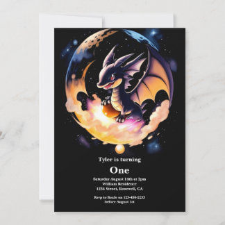 Dragon 1. Geburtstag Einladung