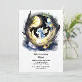 Dragon 1. Geburtstag Einladung (Stehend Vorderseite)