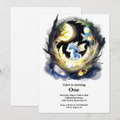 Dragon 1. Geburtstag Einladung (Vorne/Hinten)