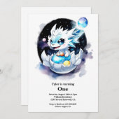 Dragon 1. Geburtstag Einladung (Vorne/Hinten)