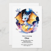 Dragon 1. Geburtstag Einladung (Vorne/Hinten)