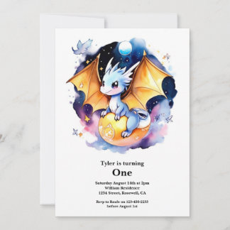 Dragon 1. Geburtstag Einladung