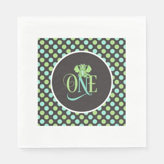 Dragon 1st Birthday Napkins - ONE Serviette (Vorderseite)