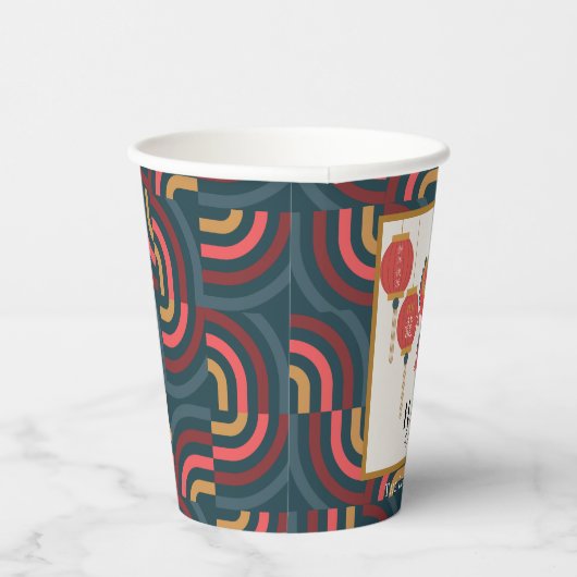 Dragon 2024 Aquamariner chinesischer Neujahrsfest Pappbecher (Rechts)