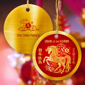 Dragon 2024 Chinesischer Mondfisch Neujahr Gold Fo Keramik Ornament