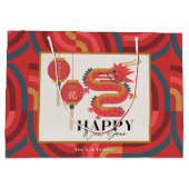 Dragon 2024 Red Chinese New Year Holiday Große Geschenktüte (Rückseite)