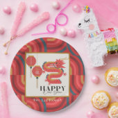 Dragon 2024 Red Chinese New Year Holiday Pappteller (Party)