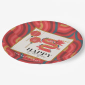 Dragon 2024 Red Chinese New Year Holiday Pappteller (Schrägansicht)