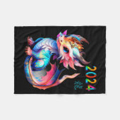 Dragon 2024 Year Of The Dragon Happy Lunar New Yea Fleecedecke (Vorderseite (Horizontal))