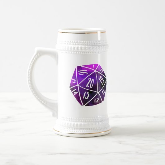 Dragon & 20 Sided Die Bierglas (Links)