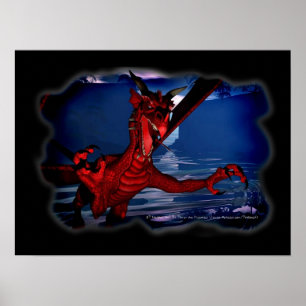 Dragon 3D Fantasy Art Poster