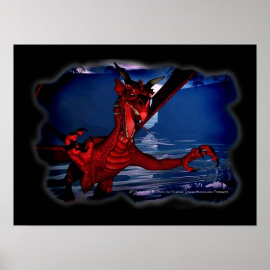 Dragon 3D Fantasy Art Poster (Vorne)