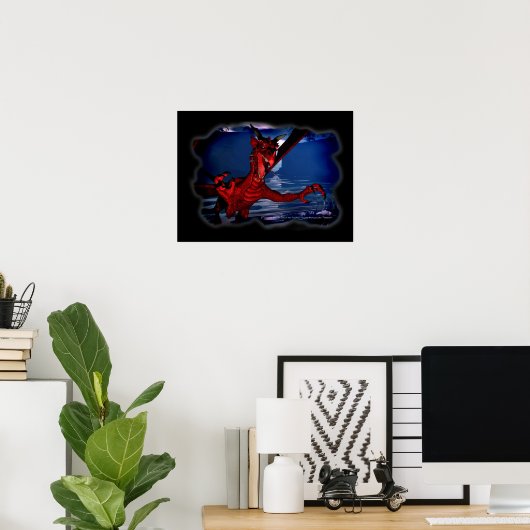 Dragon 3D Fantasy Art Poster (Heimbüro)