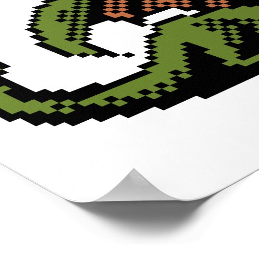 Dragon 8-Bit Pixel Art Poster (Ecke)