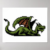 Dragon 8-Bit Pixel Art Poster (Vorne)