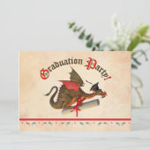 Dragon Abschluss Celebration Einladung (Stehend Vorderseite)
