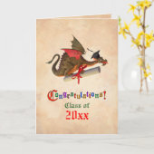 Dragon Abschluss Glückwunsch Karte (Gelbe Blume)